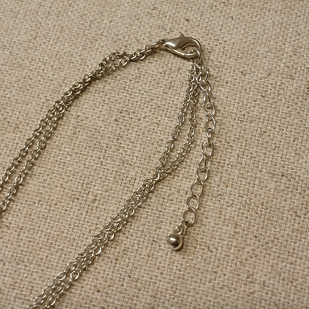Tinker Bell Double Chain With Star Silvertone Necklace - Picture 9 of 13
